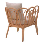 Πολυθρόνα Tania pakoworld φυσικό rattan-λευκό μαξιλάρι 76x76x76εκ - Image 2