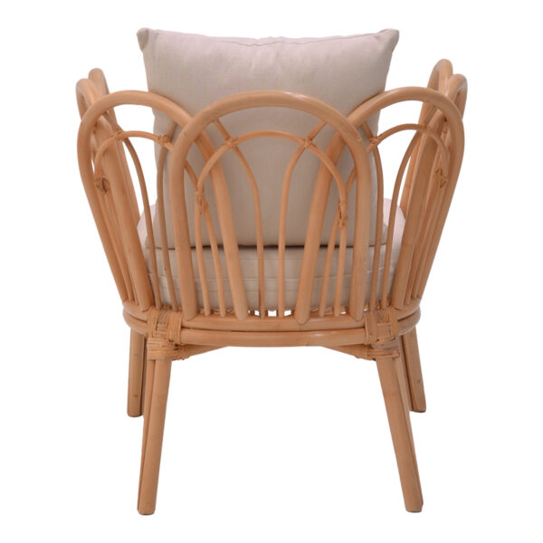 Πολυθρόνα Tania pakoworld φυσικό rattan-λευκό μαξιλάρι 76x76x76εκ - Image 5