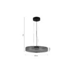 Inlight Κρεμαστό φωτιστικό από φιμέ γυαλί 12W 1644LM 3000K D:45x11cm (4069-Smoky) - Image 2