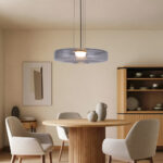 Inlight Κρεμαστό φωτιστικό από φιμέ γυαλί 12W 1644LM 3000K D:45x11cm (4069-Smoky) - Image 3