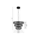 Inlight Κρεμαστό φωτιστικό από φιμέ γυαλί 12W 1644LM 3000K D:45x33cm (4070-Smoky) - Image 3