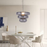 Inlight Κρεμαστό φωτιστικό από φιμέ γυαλί 12W 1644LM 3000K D:45x33cm (4070-Smoky) - Image 2