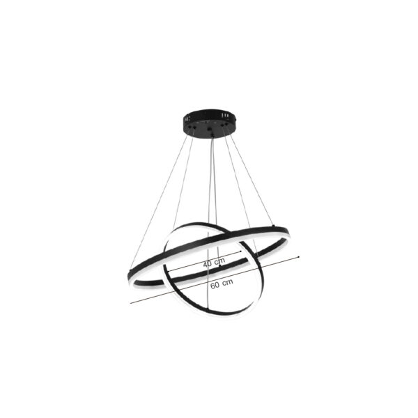 Inlight Κρεμαστό φωτιστικό LED 58W 3CCT (by switch on base)  D:60cm (6095-B-Golden) - Image 2