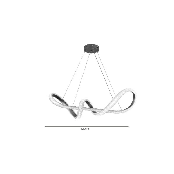 Inlight Κρεμαστό φωτιστικό LED 60W 3CCT (by switch on base) σε χρώμιο D:120cm (6099-Chrome) - Image 3
