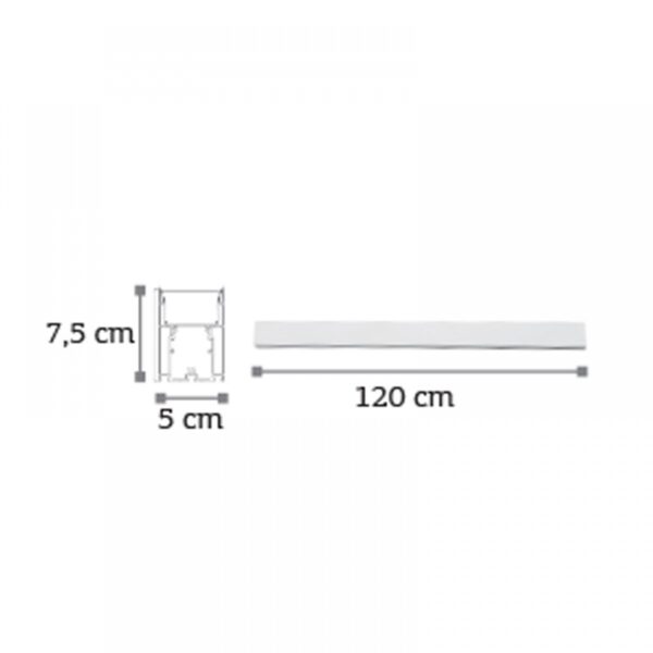 InLight Κρεμαστό φωτιστικό LED 40W 3CCT (By Switch) από αλουμίνιο σε λευκή απόχρωση D:120cm (6072-120-WH) - Image 2