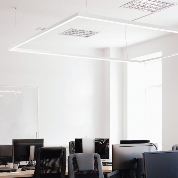 InLight Κρεμαστό φωτιστικό LED 40W 3CCT (By Switch) από αλουμίνιο σε λευκή απόχρωση D:120cm (6072-120-WH) - Image 3