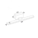 ^ΕΠΙΤΟΙΧΟ Φ/Σ LED 16W 3000K 1040LM ΜΑΥΡΟ ΜΕΤ/ΚΟ IP44 56X7X7CM CHLOE - Image 2