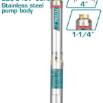 TOTAL ΕΠΑΓΓΕΛΜΑΤΙΚΗ ΥΠΟΒΡΥΧΙΑ ΑΝΤΛΙΑ ΠΗΓΑΔΙΩΝ ΙΝΟΧ 4" / 2.200W / 3ΗΡ (TWP522001)