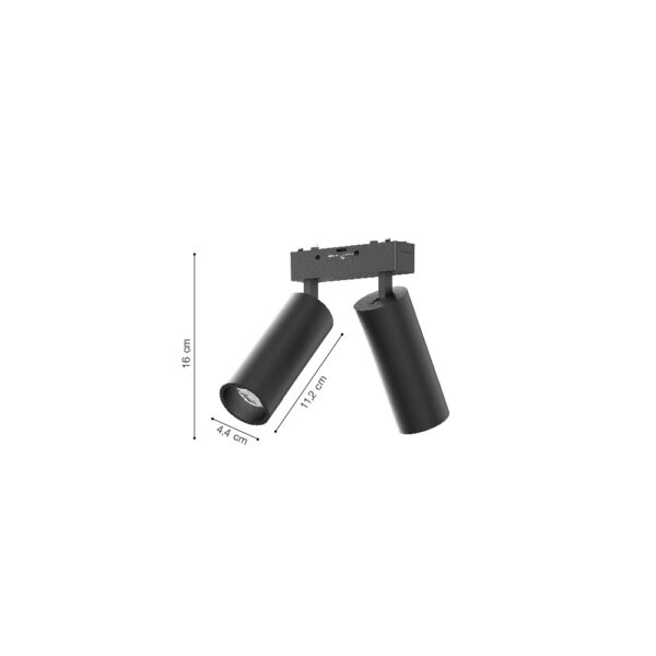 Inlight Φωτιστικό LED 2*9W 3CCT για Ultra-Thin μαγνητική ράγα σε μαύρη απόχρωση D:4,4X16cm (TMU0140-Black) - Image 3