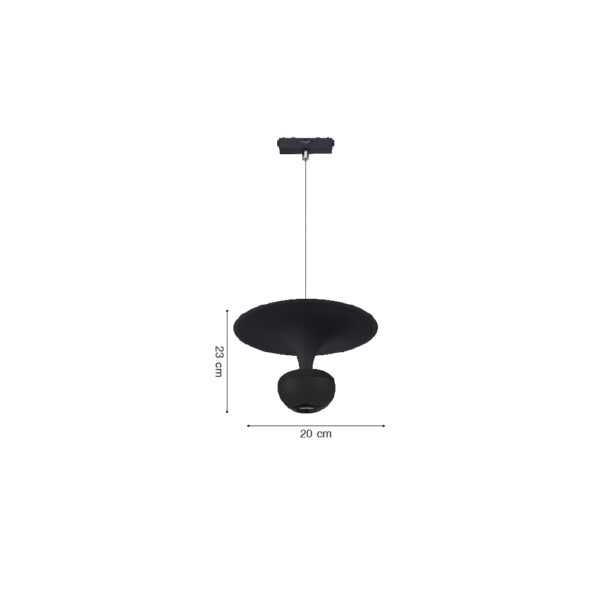 Inlight Κρεμαστό Φωτιστικό LED 5W 3CCT για Ultra-Thin μαγνητική ράγα σε μαύρη απόχρωση D:23X20cm (TMU0240-Black) - Image 2