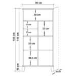 Βιβλιοθήκη PWF-0181-7 σε χρώμα πεύκου 80x36x155εκ - Image 5