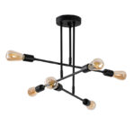 Φωτιστικό οροφής εξάφωτο PWL-0102 pakoworld Ε27 μαύρο Φ75x50εκ - Image 3