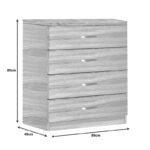 Συρταριέρα Killian pakoworld  με 4 συρτάρια sonoma 80x40x80εκ - Image 2