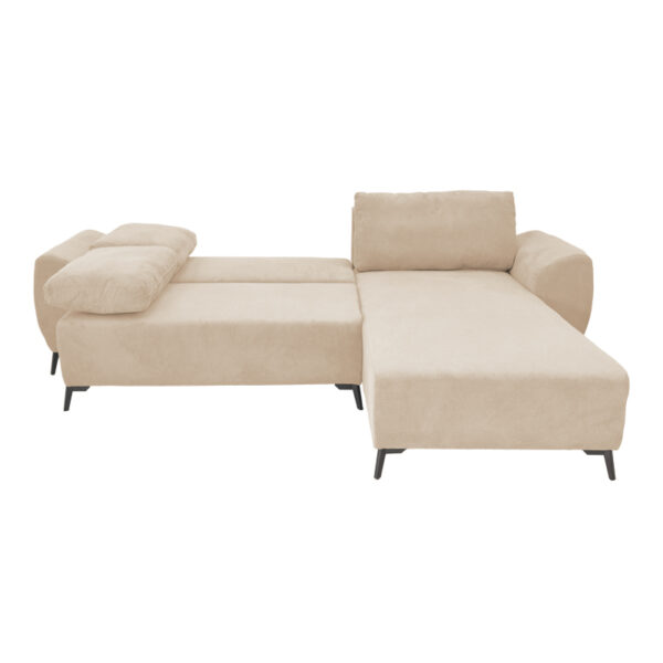 Kαναπές κρεβάτι τριθέσιος αναστρέψιμος Settee pakoworld ύφασμα με αποθηκευτικό χώρο σε μπεζ απόχρωση 286x204x93εκ - Image 3