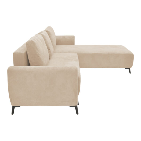 Kαναπές κρεβάτι τριθέσιος αναστρέψιμος Settee pakoworld ύφασμα με αποθηκευτικό χώρο σε μπεζ απόχρωση 286x204x93εκ - Image 4