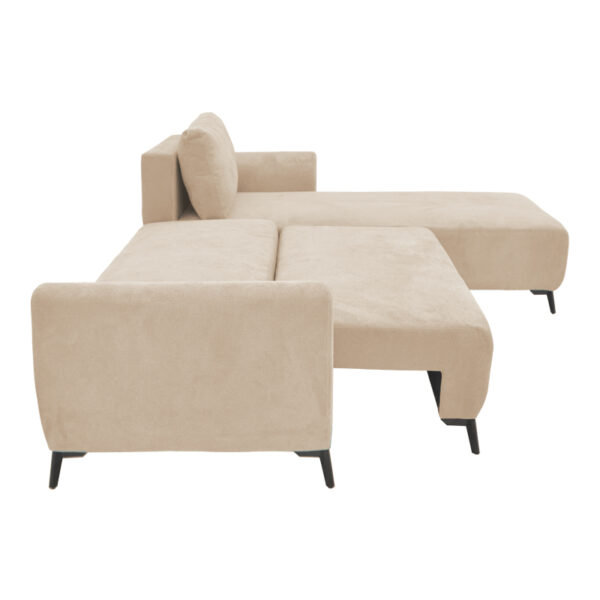 Kαναπές κρεβάτι τριθέσιος αναστρέψιμος Settee pakoworld ύφασμα με αποθηκευτικό χώρο σε μπεζ απόχρωση 286x204x93εκ - Image 5