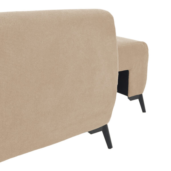 Kαναπές κρεβάτι τριθέσιος αναστρέψιμος Settee pakoworld ύφασμα με αποθηκευτικό χώρο σε μπεζ απόχρωση 286x204x93εκ - Image 8