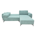 Kαναπές κρεβάτι τριθέσιος αναστρέψιμος Settee pakoworld ύφασμα με αποθηκευτικό χώρο σε σιέλ απόχρωση 286x204x93εκ - Image 3