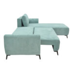 Kαναπές κρεβάτι τριθέσιος αναστρέψιμος Settee pakoworld ύφασμα με αποθηκευτικό χώρο σε σιέλ απόχρωση 286x204x93εκ - Image 5