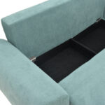 Kαναπές κρεβάτι τριθέσιος αναστρέψιμος Settee pakoworld ύφασμα με αποθηκευτικό χώρο σε σιέλ απόχρωση 286x204x93εκ - Image 6
