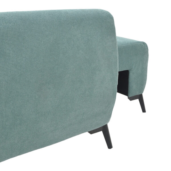 Kαναπές κρεβάτι τριθέσιος αναστρέψιμος Settee pakoworld ύφασμα με αποθηκευτικό χώρο σε σιέλ απόχρωση 286x204x93εκ - Image 8