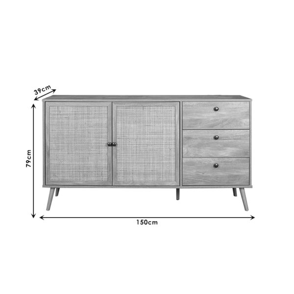 Μπουφές Oslo pakoworld sonoma 150x39x79εκ - Image 5