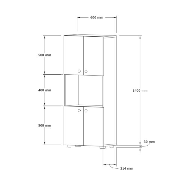 Στήλη Guzel pakoworld σε sonoma απόχρωση 60x31.4x140εκ - Image 3