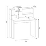 Γραφείο εργασίας Koogi pakoworld σε oak-λευκή απόχρωση 94x60x118εκ - Image 5