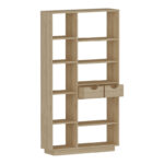 Βιβλιοθήκη με συρτάρια Dakin pakoworld σε oak απόχρωση 80x25x190εκ - Image 4