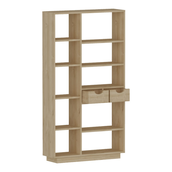Βιβλιοθήκη με συρτάρια Dakin pakoworld σε oak απόχρωση 80x25x190εκ - Image 4