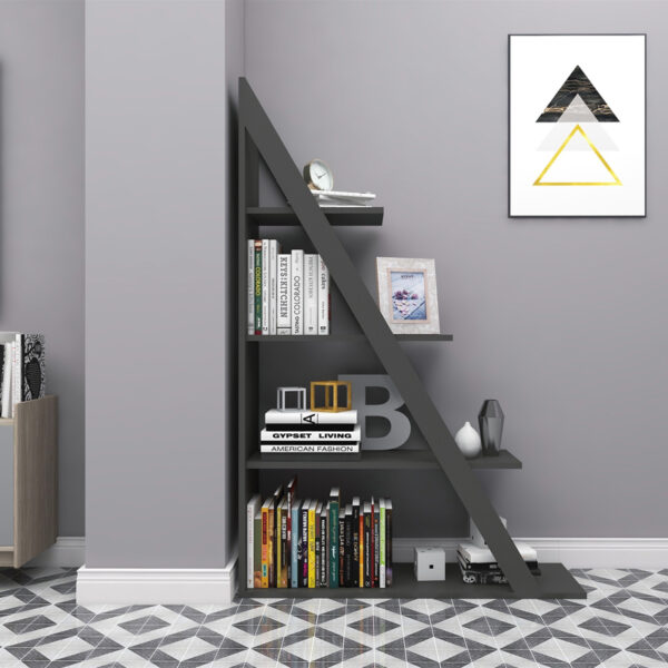 Βιβλιοθήκη Quina pakoworld σε ανθρακί απόχρωση 100x30x150εκ - Image 2