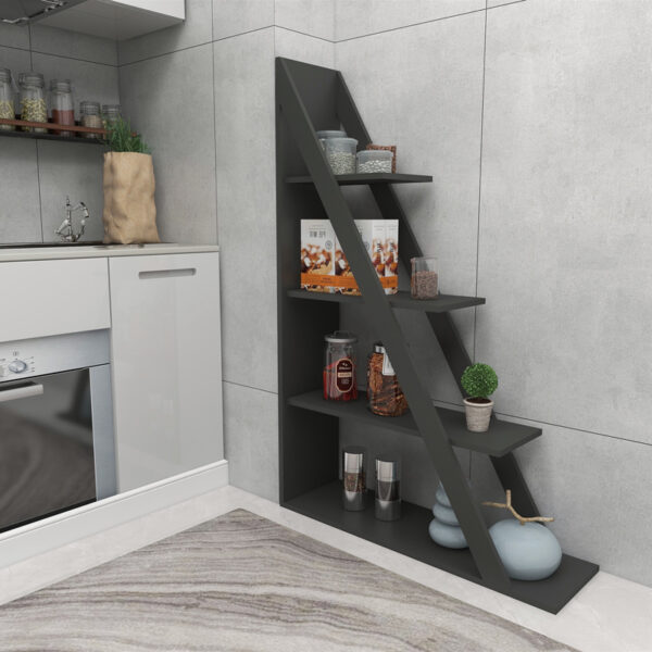 Βιβλιοθήκη Quina pakoworld σε ανθρακί απόχρωση 100x30x150εκ - Image 3