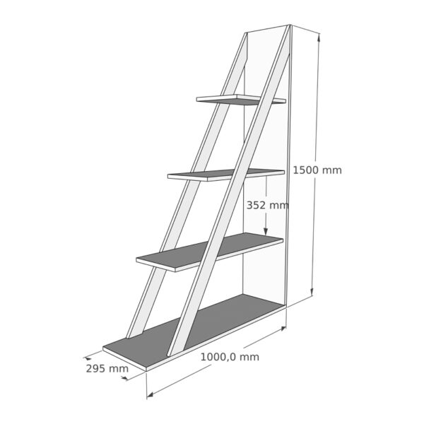 Βιβλιοθήκη Quina pakoworld σε oak απόχρωση 100x30x150εκ - Image 4