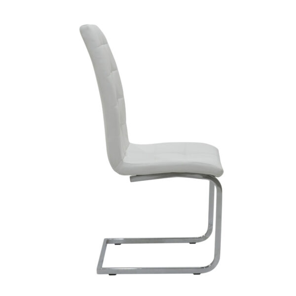 Καρέκλα Darrell pakoworld pu λευκό-βάση χρωμίου 42x49x106εκ - Image 3