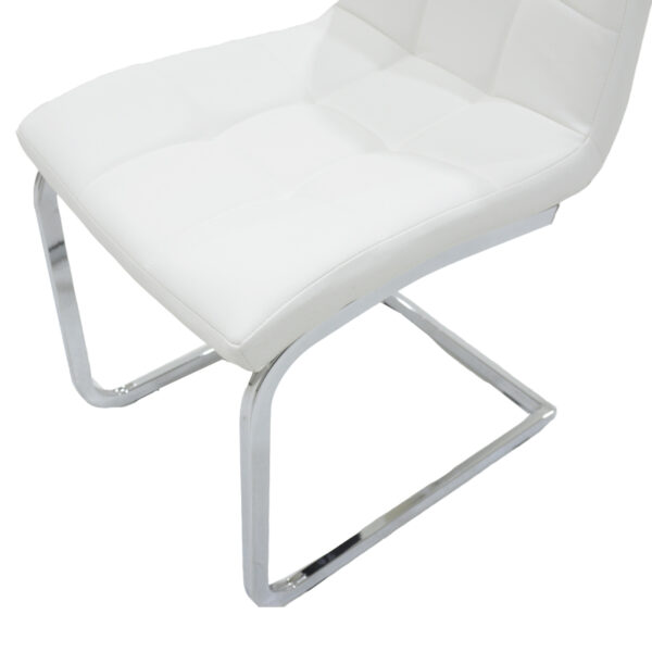 Καρέκλα Darrell pakoworld pu λευκό-βάση χρωμίου 42x49x106εκ - Image 7