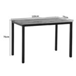 Τραπέζι Witte pakoworld MDF/Metal σε sonoma απόχρωση με λευκο πόδι 110x70x76εκ - Image 6