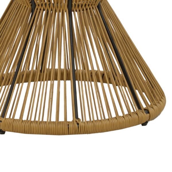 Τραπέζι Mabil pakoworld rattan φυσικό-γυαλί Φ50x55εκ - Image 4