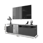 Έπιπλο τηλεόρασης Elana pakoworld sonoma-ανθρακί 150x29.5x46.3εκ - Image 6