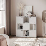 Βιβλιοθήκη Bookel pakoworld σε λευκή απόχρωση 88.5x27.5x89.3εκ - Image 2