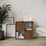 Βιβλιοθήκη Bookel pakoworld σε καρυδί απόχρωση 59.6x27.5x60.4εκ - Image 2