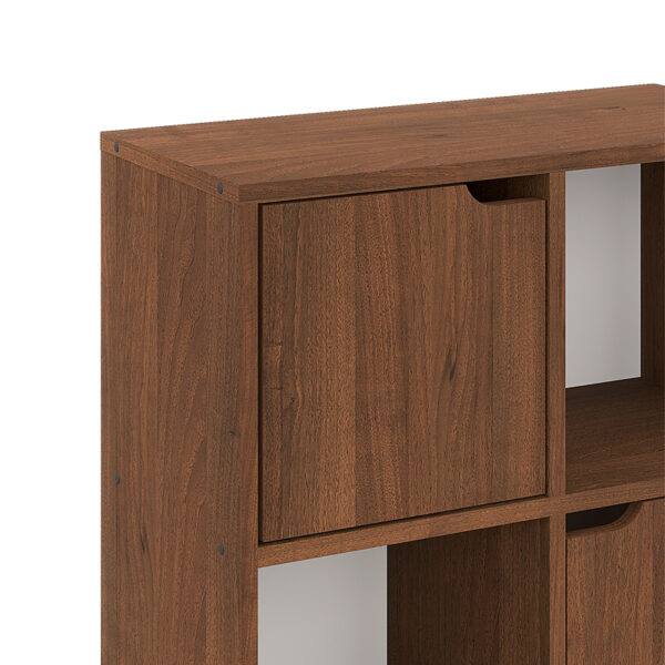 Βιβλιοθήκη Bookel pakoworld σε καρυδί απόχρωση 59.6x27.5x60.4εκ - Image 4