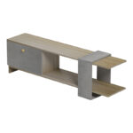 Έπιπλο τηλεόρασης Standi pakoworld σε sonoma-γκρι cement απόχρωση 120x25x36.8εκ - Image 4