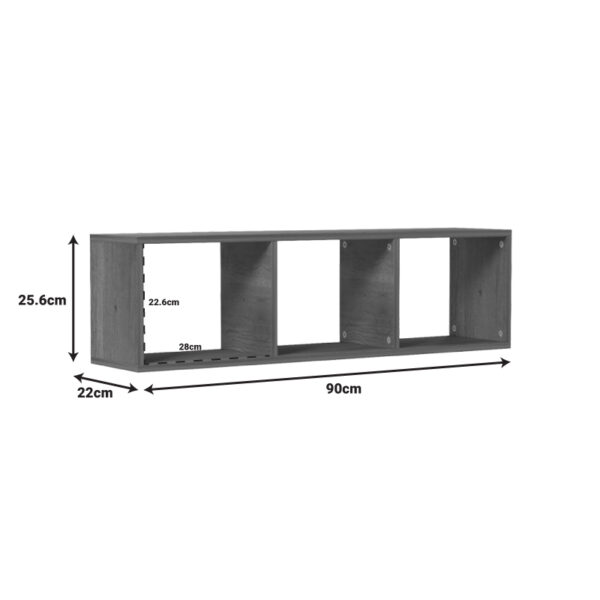 Ραφιέρα τοίχου Mikoro pakoworld σε λευκή απόχρωση 90x22x25.6εκ - Image 4