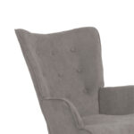Πολυθρόνα Fluffy pakoworld ύφασμα γκρι-πόδι rubberwood φυσικό 75x69x96εκ - Image 5