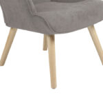 Πολυθρόνα Fluffy pakoworld ύφασμα γκρι-πόδι rubberwood φυσικό 75x69x96εκ - Image 6