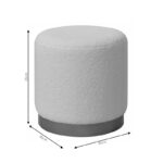 Σκαμπό Dash pakoworld μπουκλέ κρεμ-χρυσό Φ35x35εκ - Image 3