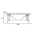 Τραπέζι Luxous pakoworld teak ξύλο σε φυσική απόχρωση 220x100x78εκ - Image 3