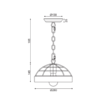 ^ΚΡΕΜΑΣΤΟ Φ/Σ 1ΧΕ27 ΞΥΛΟ+ΜΑΥΡΟ ΜΕΤΑΛΛΟ D26XH120CM TESLA - Image 2