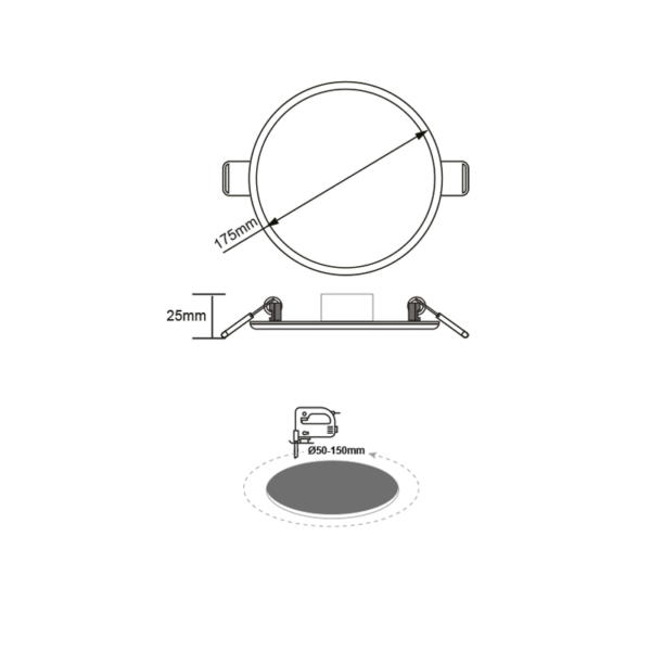 FLEX W ROUND LED SLMPANEL 15W 3000K 1300Lm 230V Φ50-150 120° - Image 3