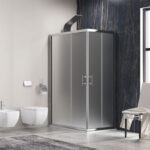 Καμπίνα ορθογώνια με σατινέ κρύσταλλο FLORA 100 KARAG 80x140x180cm